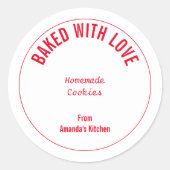 自家製フードクリスマスクッキーのギフトパーティーのお願い ラウンドシール (正面)