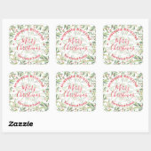 自家製フードトリートクリスマスクリスマスホルリーベリー スクエアシール (シート)