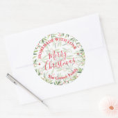 自家製フードトリートクリスマスクリスマスホルリーベリー ラウンドシール (封筒)