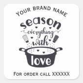 自家製フードビジネスステッカー スクエアシール (正面)