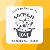 自家製フードビジネスステッカー スクエアシール