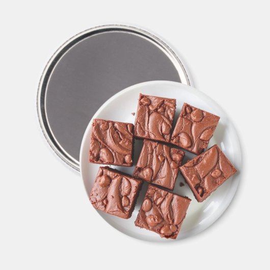 自家製ブラウニーのプレートリアル食べ物 マグネット (正面/裏面)
