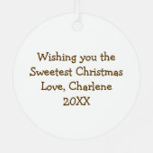 自家製ブラウニーのプレートリアル食べ物 メタルオーナメント (裏面)