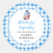 自家製ブルーベリーカップケーキ食品ラベル ラウンドシール (正面)