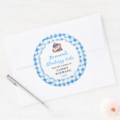 自家製ブルーベリーケーキ食品ラベル ラウンドシール (封筒)