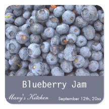 自家製ブルーベリージャムボトルラベル。