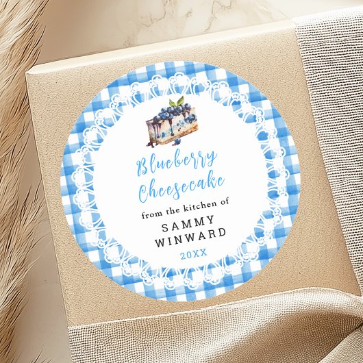 自家製ブルーベリーチーズケーキ食品ラベル ラウンドシール