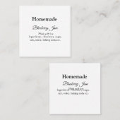 自家製ブルーベリーyジャム作りラブアッド文字 スクエア名刺 (正面/裏面)