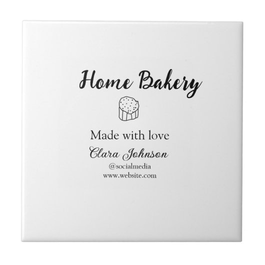 自家製ベーカリーあなたのテキスト名を追加カスタムする タイル (正面)