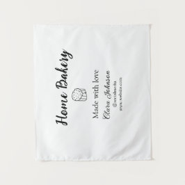 自家製ベーカリーあなたのテキスト名を追加カスタムする タペストリー