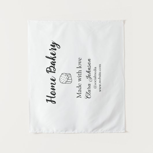 自家製ベーカリーあなたのテキスト名を追加カスタムする タペストリー (正面)