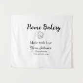 自家製ベーカリーあなたのテキスト名を追加カスタムする タペストリー (正面(横))