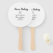 自家製ベーカリーあなたのテキスト名を追加カスタムする ハンドファン (正面&裏面)