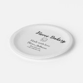 自家製ベーカリーあなたのテキスト名を追加カスタムする ペーパープレート (アングル)