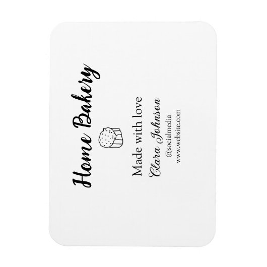 自家製ベーカリーあなたのテキスト名を追加カスタムする マグネット (縦)