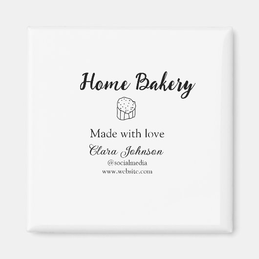 自家製ベーカリーあなたのテキスト名を追加カスタムする マグネット (正面)