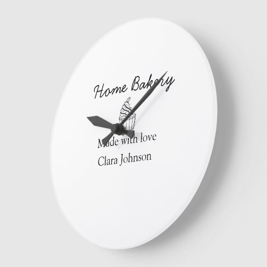 自家製ベーカリーあなたのテキスト名を追加カスタムする ラージ壁時計 (傾斜)
