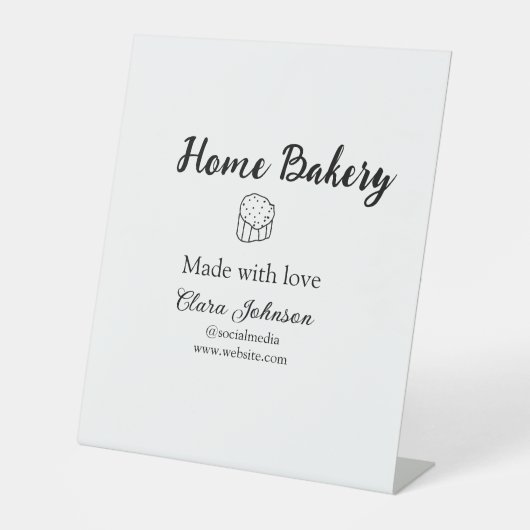 自家製ベーカリーあなたのテキスト名を追加カスタムする 台座サイン (正面)
