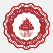 自家製ベーカリーのキッチンから赤モダン ラウンドシール (正面)