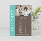 自家製ベーカリーカップケーキフライヤー価格リストB 招待状 (スタンド正面)