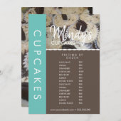 自家製ベーカリーカップケーキフライヤー価格リストB 招待状 (正面/裏面)