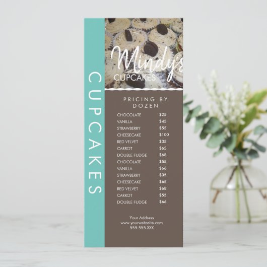 自家製ベーカリーカップケーキフライヤー価格リストC 招待状 (スタンド正面)