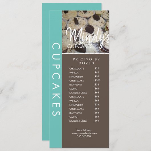 自家製ベーカリーカップケーキフライヤー価格リストC 招待状 (正面/裏面)