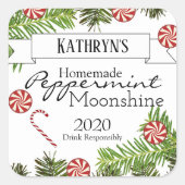 自家製ペパーミントムーンシャイパーソナライズされたン スクエアシール (正面)