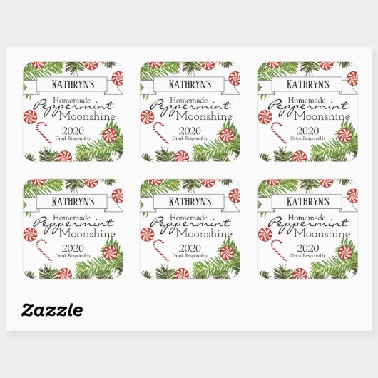 自家製ペパーミントムーンシャイパーソナライズされたン スクエアシール (シート)