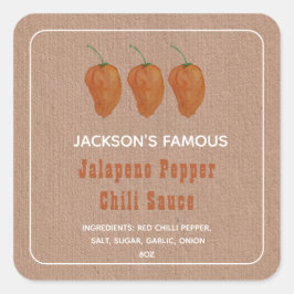 自家製ホットソースジャラペンペッパー唐辛子ソース スクエアシール
