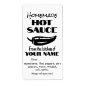 自家製ホットソースパーソナライズされた白黒チリ ラベル (正面)