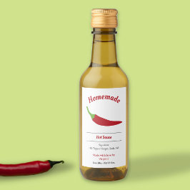 自家製ホットソースラベルシール – Chili Pepper ワインラベル