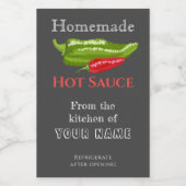自家製ホットソースラベルチョークアートチリペッパー ワインラベル (シングルラベル)