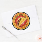 自家製ホットタコ調味ラベルテンプレート ラウンドシール (封筒)