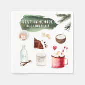 自家製ホットチョコレートレシピ |ホリデーパーティー スタンダードカクテルナプキン (正面)