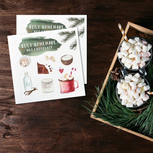 自家製ホットチョコレートレシピ |ホリデーパーティー スタンダードカクテルナプキン