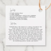 自家製ホットチョコレートレシピ |休日のメッセージカード フェイバータグ (裏面)