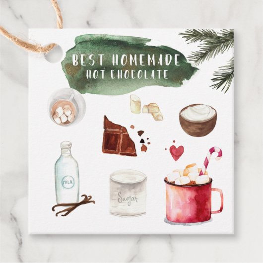 自家製ホットチョコレートレシピ |休日のメッセージカード フェイバータグ (正面)