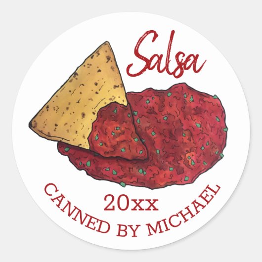 自家製ホットトマトサルサホーム缶詰バイ ラウンドシール (正面)