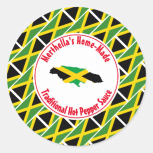 自家製ホットペッパーソースJAMAICA国旗 ラウンドシール
