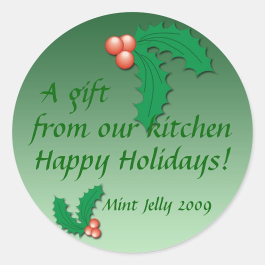 自家製ホリデージャム、ゼリー、またはサルサのラベル ラウンドシール (正面)