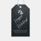 自家製ボタニカルカスタムブラックパッキングホリデー ギフトタグ (正面)