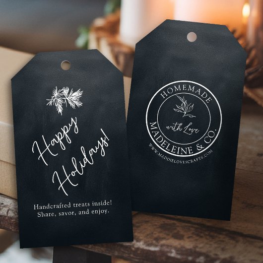 自家製ボタニカルカスタムブラックパッキングホリデー ギフトタグ