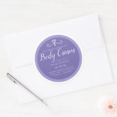 自家製ボディクリームラベル 青と白のラベル ラウンドシール (封筒)