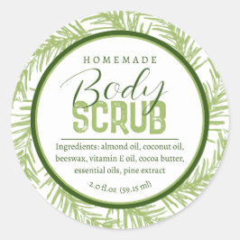 自家製ボディスクラブの原料 緑の植物 ピン ラウンドシール