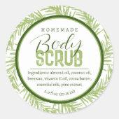 自家製ボディスクラブの原料 緑の植物 ピン ラウンドシール (正面)