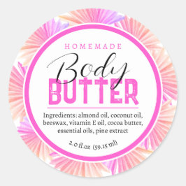 自家製ボディバターの原料 ピンクのパーム ラウンドシール