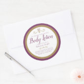 自家製ボディローションの原料ラベル 紫金ラベル ラウンドシール (封筒)