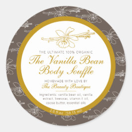 自家製ボディ製品バニラ成分茶色 ラウンドシール