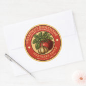 自家製マリナラソースラベルテンプレート ラウンドシール (封筒)